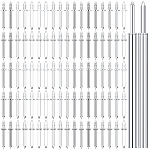 Deozu 100 st golvspikar med dubbla huvuden med 2 st ärmverktyg, dubbelsidiga naglar, dubbelhuvudad spik, dubbelhuvud sockel nagelverktyg