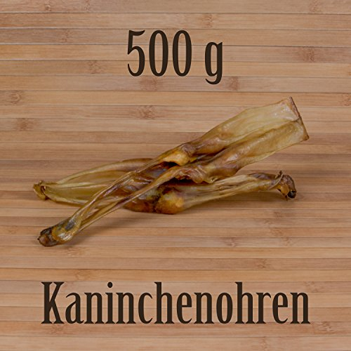 500g Getrocknete Kaninchenohren wie Schweineohren Rinderohren Kausnack Kauartikel