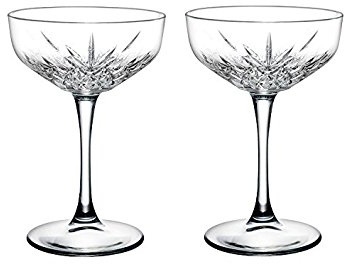 Pasabahce 440236 Timeless Lot de 2 coupes à champagne en verre Design cristal Hauteur env. 15,7 cm