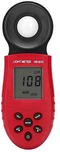 Illuminance Meter, Handheld Portable Lux Meter, Digital Display Illuminometer with Lens Cover for Illumination Measuring