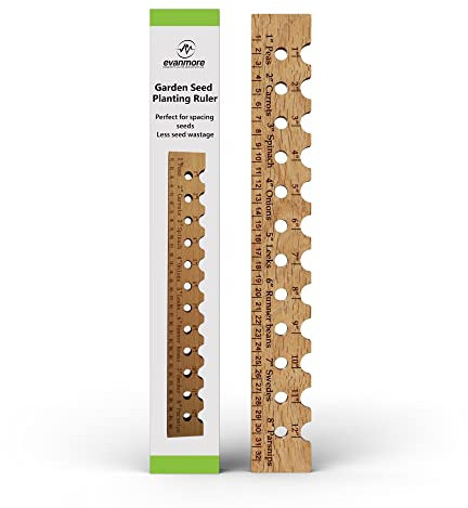 Evanmore Planting Ruler Wooden Sowing Plant Seed Spacer Garden Gift Box for Grow Your Own, Allotment, Vegetable Veg Patch Tool