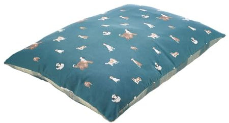 Laura Ashley Park Dog Teal Blue Check Machine Washable Sustainable Thermal Filling Deep Dog/Puppy Duvet Medium