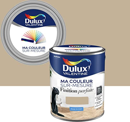 Ma Couleur Sur-mesure par Dulux Valentine – Peinture Intérieure Murs, Plafonds, Boiseries - Finition Parfaite - 98% d'opacité - Mat PLAGE DELICAT 2,5 L - Palette Créativité