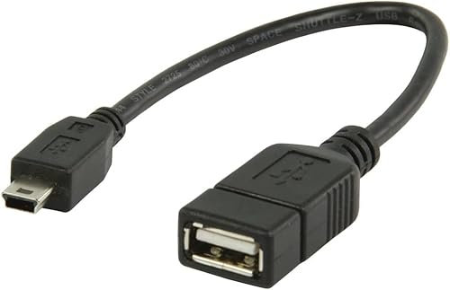 Mr. Gadget's Solutions® Cable adaptador Mini USB OTG para cámaras digitales, USB A hembra a Mini USB B de 5 pines macho