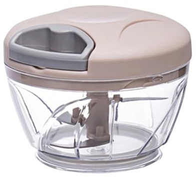 bisch Picadora de ajo, Cortador Manual Giratorio de Frutas y Verduras, rebanador, trituradora de ajo, pelador, licuadora, picadora de Carne, 500ML (Color : 500ml Pink)