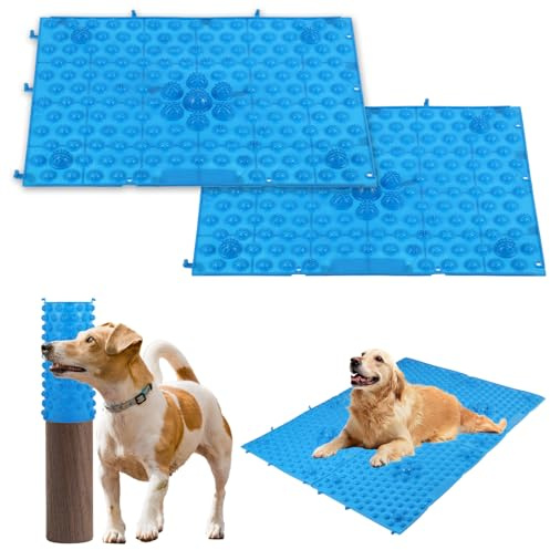 Lot de 4 tapis anti-démangeaisons pour chien, 37,8 x 26,4 cm, tapis anti-démangeaisons pour chien avec tournevis et vis, tapis à griffer, gratte-dos et masseur, convient pour canapé, sol, piquet en