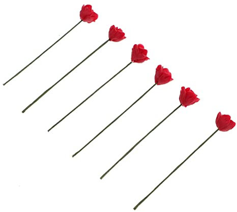 HOMOCONO 6Pcs Miniature Flower Model Artificial Rose Adornments for Home Decoration Mini House Landscape Scenes Lifelike Design for DIY Projects and
