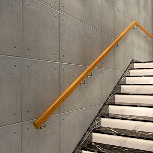 Väggmonterad Trappa Banister Trä Handrail Kit, Hem Loft Mot Väggen Trappa Räcke Äldre Handrail Med Metall Stöd Fäste Monteför Trappa/360Cm/12Ft