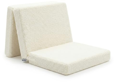 KiddyMoon Matelas Enfant Au Housse Teddy Pliable en Mousse Matelas pour Tout-Petits, Chambre d'enfant