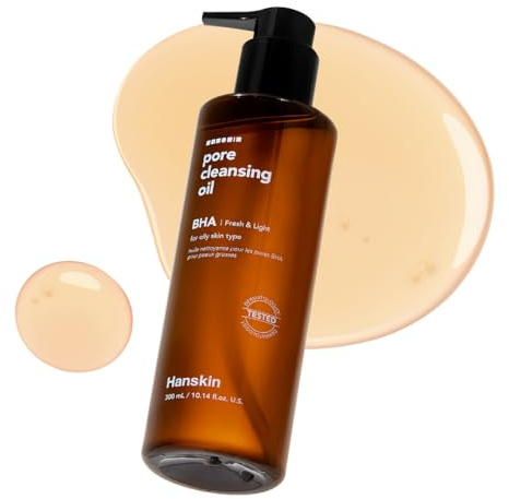 Hanskin BHA Pore Cleansing Oil, Gentle Blackhead Cleanser and Makeup Remover for Combination and Oily Skin, Korean Skincare [BHA/10.14 oz]