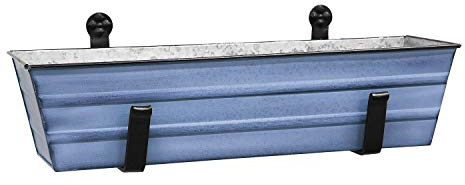 ACHLA DESIGNS C-08NB-WM Blumenkasten mit Klammern, Blumenmotiv, Blau