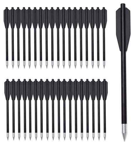 60PCS 6.3 Inch 50-80LB Mini Archery Crossbow Bolts Set with Sharp Metal Tip, Reusable Durable Arrow Dart for Shooting Target Practice, Small Hunting Game, Outdoor Fishing