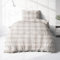 Träumschön Biber Bettwäsche Set 2tlg 135x200 cm + 80x80 cm – Flauschige Bettwäsche Beige – Weiche Winterbettwäsche Kariert - Atmungsaktiv, Warm & Hautfreundlich - 100% Baumwolle