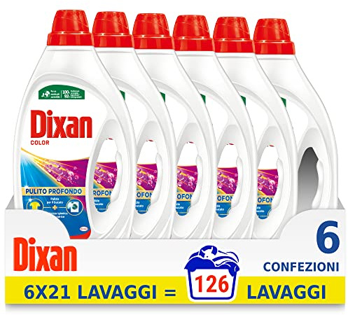 Dixan Tvättmedel Tvättmaskin Flytande Color, 126-pack tvättar
