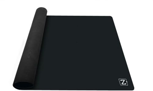 ZACATRUS Mini Tapis en Néoprène Noir, 90 cm x 60 cm, Tapis de Jeu de Table, Antidérapant, Tapis de Cartes, Enroulable