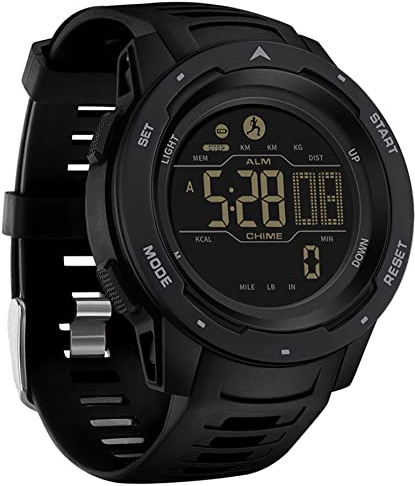 findtime Mens Digital Watch Military Watches for Men Step Calorie Counter Pedometer Stopwatch Alarm Multifunction LED Backlight 5ATM Waterproof Watch for Men Sports Fitness Watches