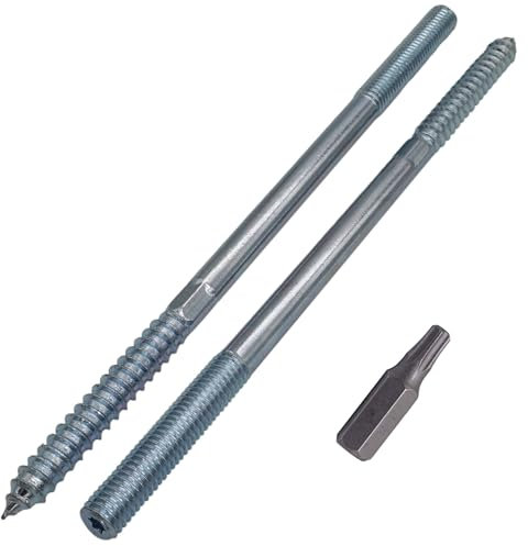 SKIR'CO (20 piezas) Pernos de suspensión M10 x 200 mm, tornillos de pasador de rosca de doble extremo, pernos de doble cabeza