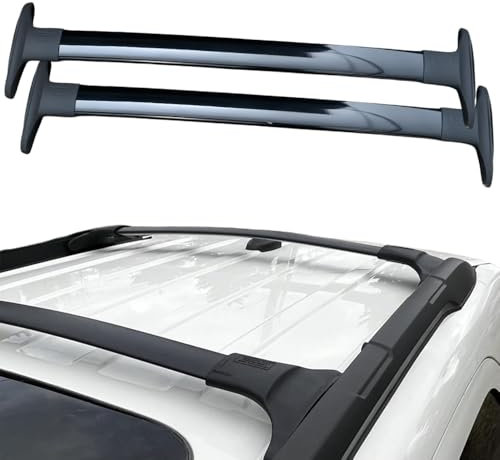 MengZJ per Ford Ecosport Barre Portatutto, Portapacchi per 2013-2021, per Auto con Guide Portante in Lega di Alluminio 180 kg, con Strumenti di Installazione,2-Black