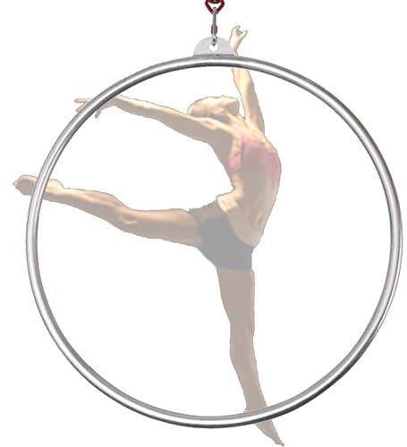 Quixnova Aerial Lyra Hoop - 85 cm Edelstahl Single Point Aerial Hoop, Circus Fitness Aerial Hoop, 2,5 cm Rohrdurchmesser, Aerial Yoga Hoop für Heimfitness