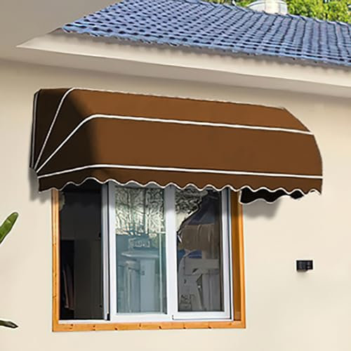 Adjustable Height Clamp Awning for Balcony UV Resistant Waterproof No Drilling Required Hand Crank Operation Aluminum Alloy Manual Retractable Outdoor Awning