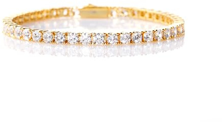 Lucoro – tennisarmband, 4 mm, 925 silver, 18K guldpläterat, massivt, dam- och herrsmycke, unisex, kubisk zirkonia, 21cm, Silver, Cubic Zirconia
