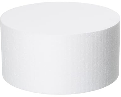 Fessary 12 x 6 Inch Foam Cake Dummy 1 Pack White Dummy Cakes Styrofoam Sets Fake Cake Dummy Rounds for Crafting, Fake Wedding Cake