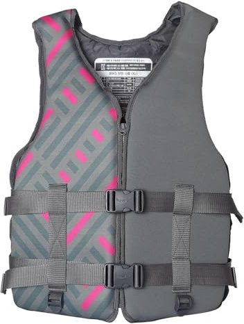 FOVIGUO Schwimmweste für Erwachsene, Rettungsweste mit hohem Auftrieb, Tragbare atmungsaktive Wassersportweste für Kajakfahren, Surfen, Paddelbootfahren(GRAU,S)