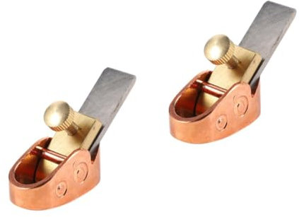 Angoily 2 Pezzi pialla pollice artisan falegnameria utensili pialle a mano piano del pollice piano delle dita attrezzo strumento liutaio per violoncello pialla a mano ottone Rose Gold