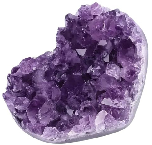 Cœur Améthyste Pierres Naturelle, GeodeAméthyste Naturel, Druse Pierre Guérison Reiki Cristal Bijoux Décoration de la Maison 4-5 cm