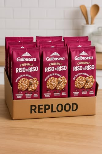 9 Confezioni da 200g | Crackers Integrali con Riso Venere, Riso Soffiato 100% Italiano e Semi di Papavero | Snack Croccante, Fonte di Fibre, Senza Olio di Palma