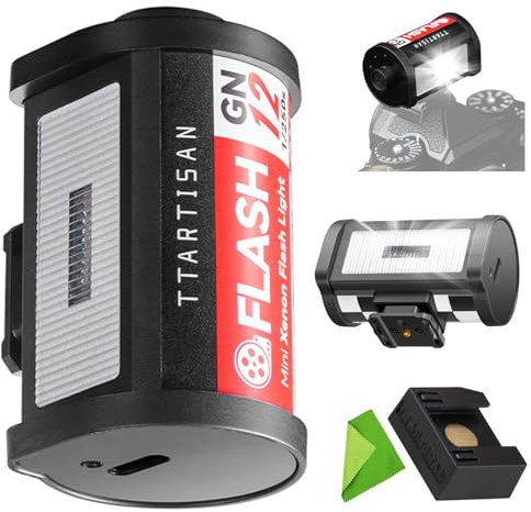 TTARTISAN M01 Mini Flash Speedlite para cámara, GN12, 5600K ±200K, batería integrada, 4 Niveles de Potencia, luz de Relleno de Zapata para Canon, Fuji, Sony, Nikon, Leica, Pentax, Olympus