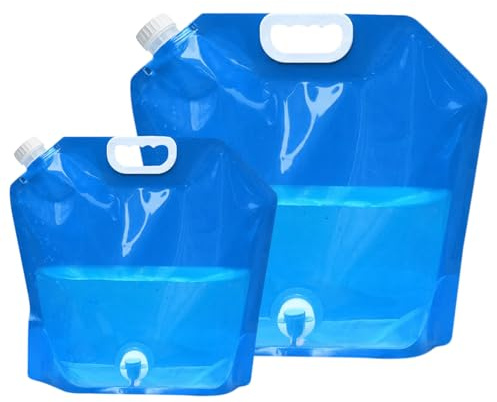 AUNHOKE Bidon Eau 5L/10L, Bidon à Eau Pliable avec Couvercle | Sac D'eau Pliable, Poche D'eau Portable, Conteneur D'eau, Reservoir Eau pour Camping Randonnée Pique-nique, Barbecue