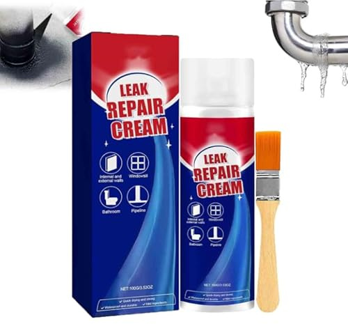 Inbuyus Sellador de Fugas en Spray, Sellador Impermeabilizante con Brocha, Recubrimiento Impermeable Multisuperficie para Interiores y Exteriores, Secado Rápido, Fácil de Aplicar