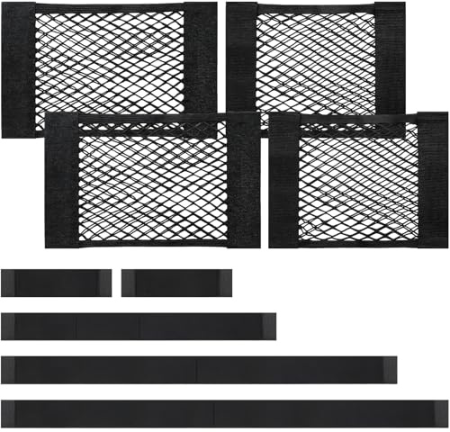 COEWUR 9 Pezzi Rete Portaoggetti Tasca Organizer Autoadesivo 40/30x25 cm