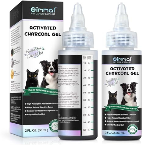 Activated Charcoal Paste for Dogs & Cats with Kaolin & Pectin 60ml - Support Digestion & Gut Comfort, Gas Relief, Stool Firming, Reduce Digestive Odors, Suitable for Occasional Digestive Upset