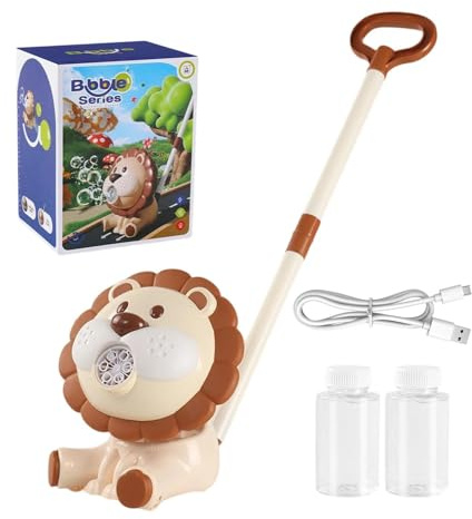 Tagliaerba che a bolle, spruzzatore a pressione soffiante a forma di leone per spiaggia, tagliaerba a bolle ricaricabile per bambini | per feste di compleanno giochi all'aperto giardino bagno