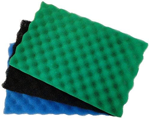AllPondSolutions Replacement Garden Fish Pond Spare Filter Foams Sponge Packs - Set of 3 Fine Medium Coarse (17 x 11)
