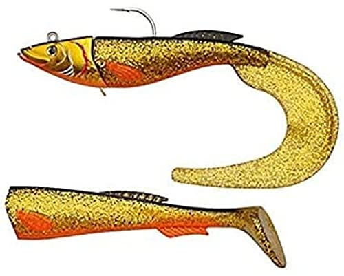 Berkley PowerBait Power Herring – Großer Salzwasser-Softbait-Angelköder für großen Dorsch, Heilbutt, Seelachs und Leng – Paddle Tail & Curl Tail im Lieferumfang enthalten