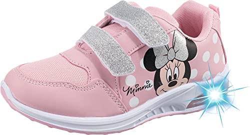 Leomil Disney Minnie Baskets Lumineuses pour Filles Chaussures Enfants 28, Idéal pour l'école et Les Loisirs, Rose