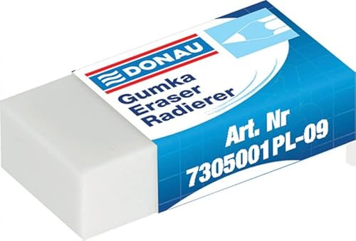 DONAU 7305001PL-09/B Gomme universelle pour crayon et crayon de couleur Blanc 41 x 21 x 11 mm