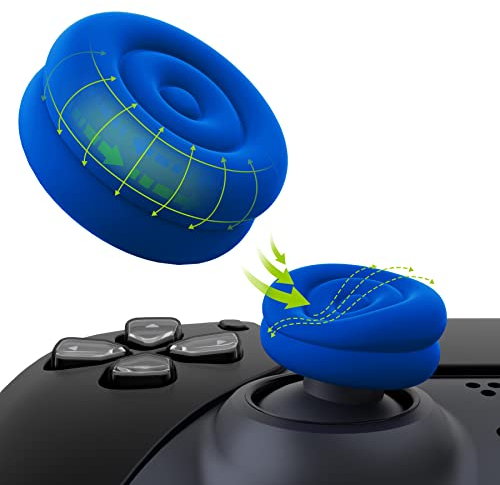 PlayVital Thumbstick Caps für ps5,Stick Aufsätze für ps4,Kappen für Xbox Series X&S,Joystick Caps Zubehör für Xbox One/Elite Series 2,Analog Stick Kappen für Switch Pro Controller-Blau