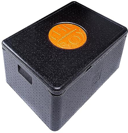 THE BOX Thermobox Universal groß - Volumen: 68,5 x 48,5 x 36,5 cm (80 Liter) - Nutzhöhe: 30 cm - Farbe: schwarz - 1 Isolierbox aus EPP Kunststoff