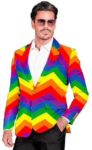 Widmann – Festmode jacka, regnbågsmönster, kostymjacka, HGBTQ, Christopher Street Day, karneval