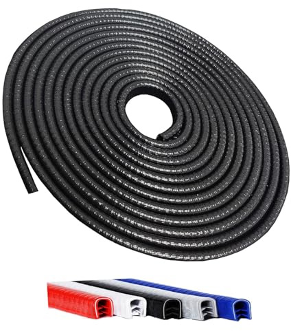 Winfort 33FT(10M) Universal Car Door Edge Protector Guards, No-Glue Required Rubber Seal U Shape Automotive Door Entry Guard, Suitable for Most Cars, SUVs and Trucks (Black)