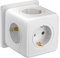 5-in-1 Cubo Enchufe, Power Cube Enchufe Multiple 3680W, 5 Port Cubo Enchufes Múltiples Pared, Ladron Enchufes Compatible con Phone, Hogar, Cocina, Oficina, Blanco