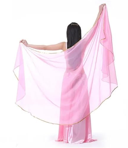 LPHFDCS Bauchtanzschleier 1 stücke Frau Bauchtanz Chiffon Schleier Tanz Tanzen Kostüm Chiffon Schal Schleier 250 * 120CM Bauchtanz-Schal(Pink)