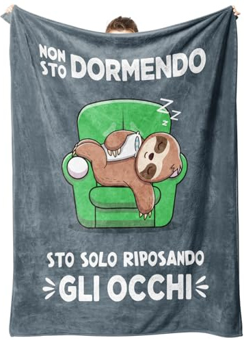 Niyewsor Regalos per Uomo Coperta, Regalo Uomo Compleanno, Festa del Papà Regali per Lui, Nonno, Papà, Marito, Zio, Fidanzato, Bradipo Flanella Coperta 130 x 150cm
