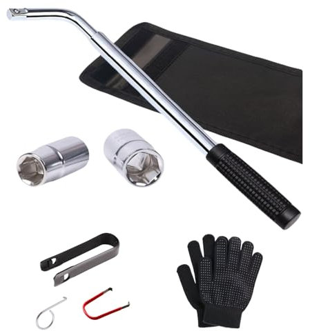 LZLINYJLONG Telescoping Lug Wrench, CR-V Socket Wrenches 17/19, 21/23mm Lug Nut Socket Set With Wheel Hub Bolt Nut Cover Removal Tool With gloves