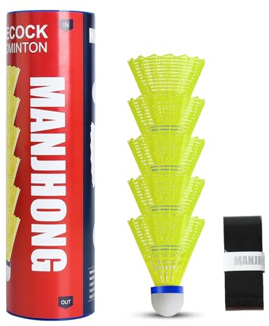 MANJHONG Nylon Badminton Shuttlecocks, Great Flight & Balance, Durable Shuttlecocks for Indoor Outdoor Sports Playing, Y51