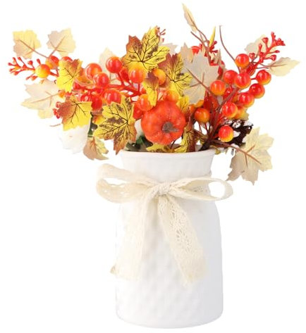 Dewocke Vaso in Ceramica, 15 cm Vaso Bianco da Interno, Vaso Moderno Design, Vaso Minimalista Boho, Vaso per Fiori Pampa, Vasi Decorativi per Centrotavola, Casa, Soggiorno, Tavolo da Pranzo, Ufficio